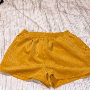corduroy mustard shorts